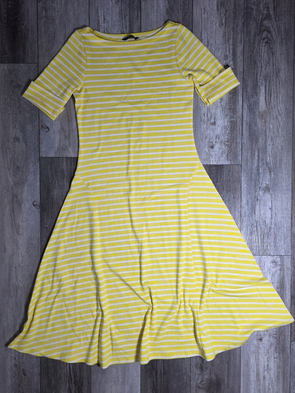 Lauren Ralph Lauren Green Label Women’s Striped Boatneck Midi Dress Size Small